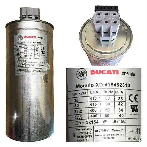 TỤ BÙ KHÔ DUCATI 3P 25KVAr 415V ( XD416462310 )